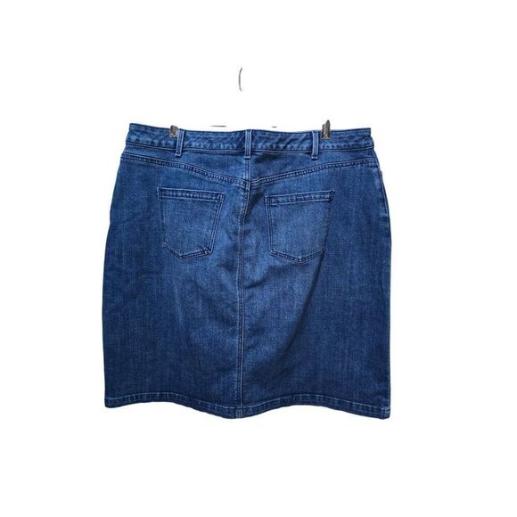 Talbots Plus Womens Denim Skirt 14W Dark Wash 5-Pocket Design Casual Knee Length - Picture 4 of 8